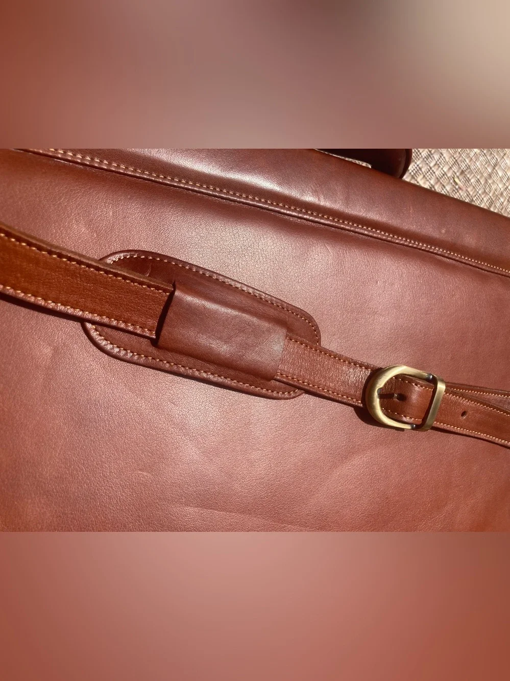 ZHHZ Leather Briefcase/Laptop Bag with Combination Locks